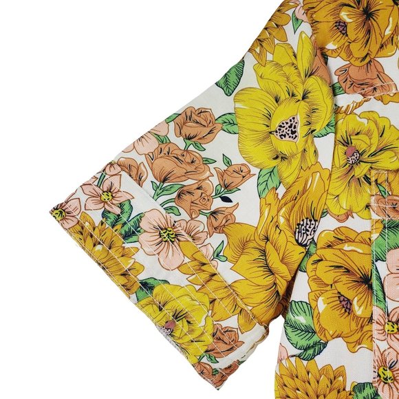 La' Ros Poppy Belted Peplum Mini Pocket Button-up Collared Dress, Sz S - Picture 6 of 12